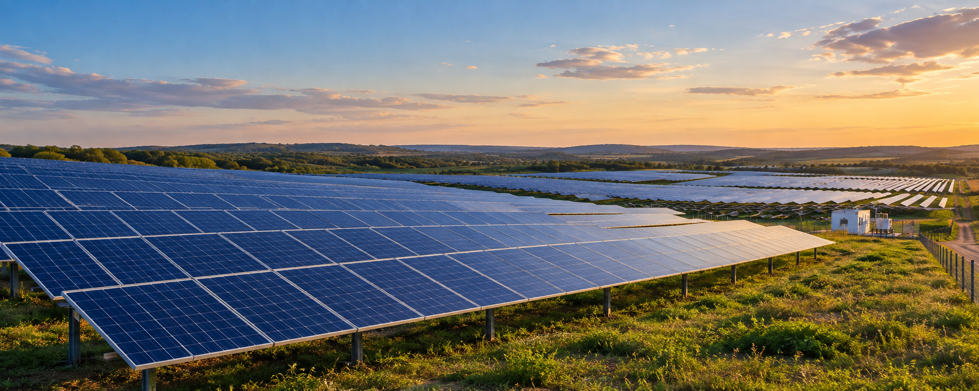 Painéis solares de uma usina fotovoltaica